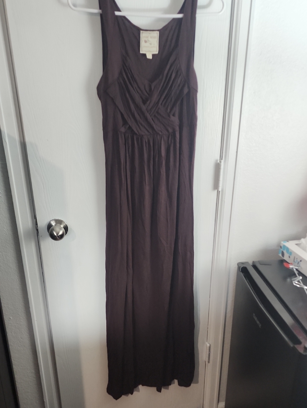 Pink Rose Brown Sleeveless Maxi Dress